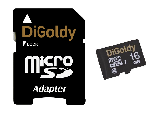 Flash Digoldy SD 16 Gb Micro Class10 с адаптеромSD в Мегамаркете BSF 