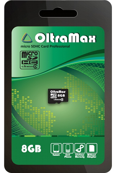 Flash OltraMax SD 8 Gb Micro Class4 без адаптера в Мегамаркете BSF 